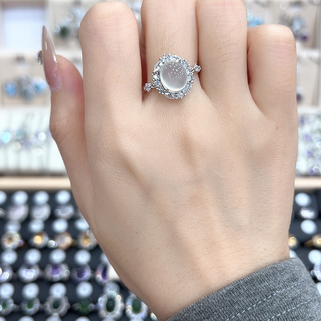 戒指水晶银S925镶嵌