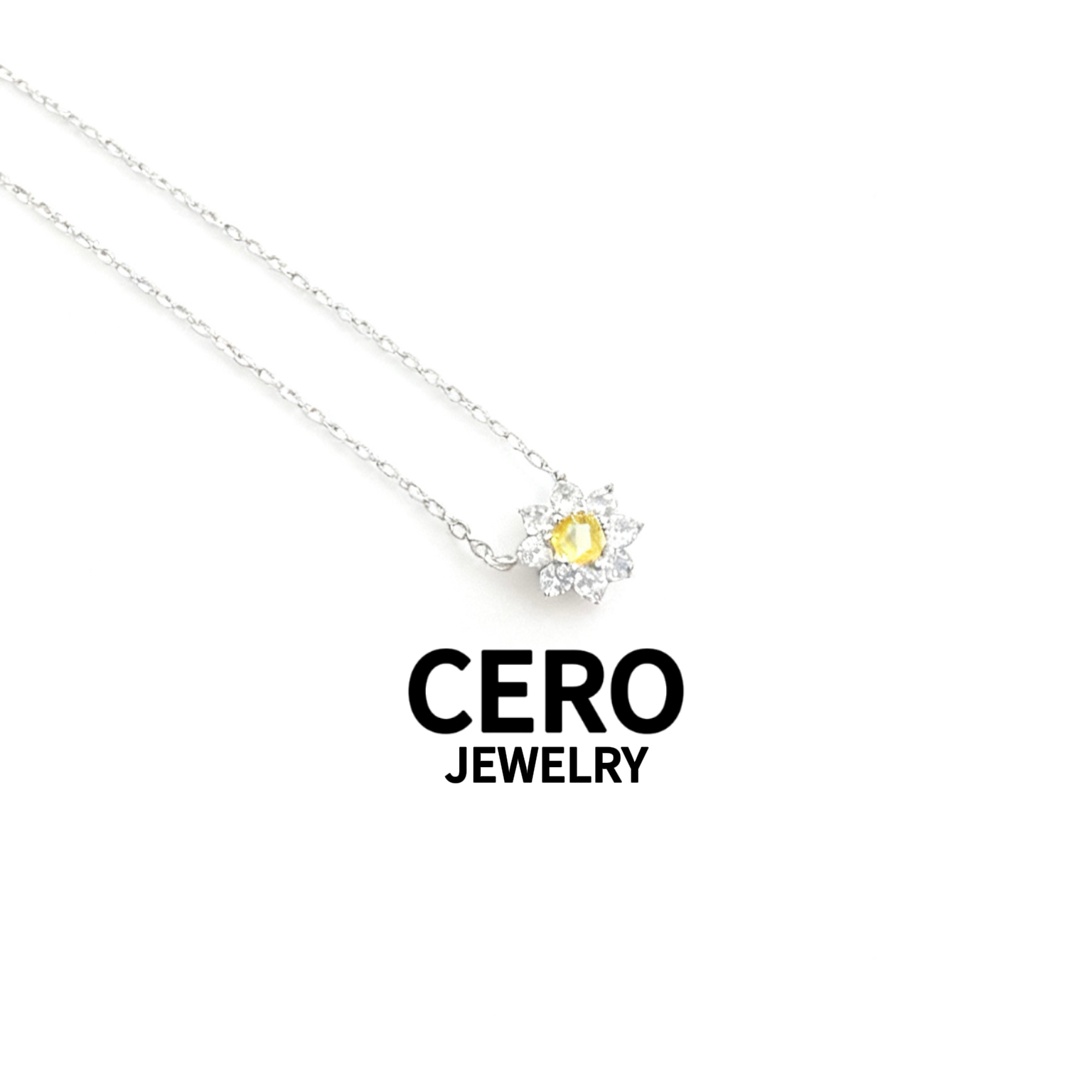 CERO【黄钻太阳花项链】重金满轻奢时尚百搭满钻(项链) KK00335
