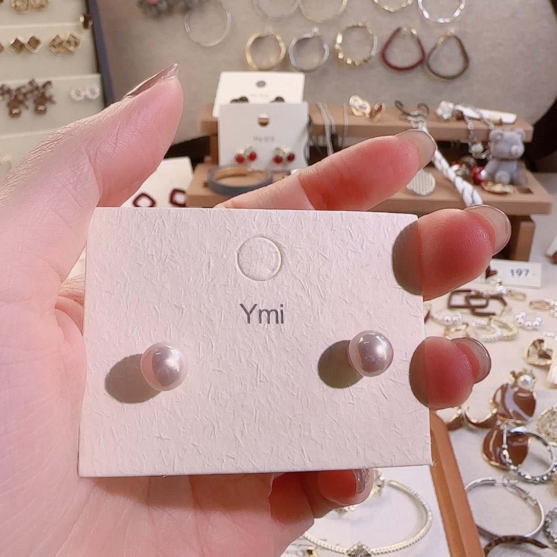 仿珍珠铜合金925银耳钉