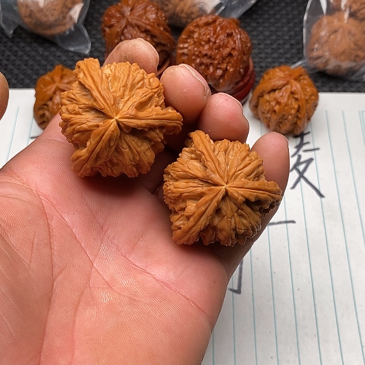 传***爷核桃把件拼接白狮子2