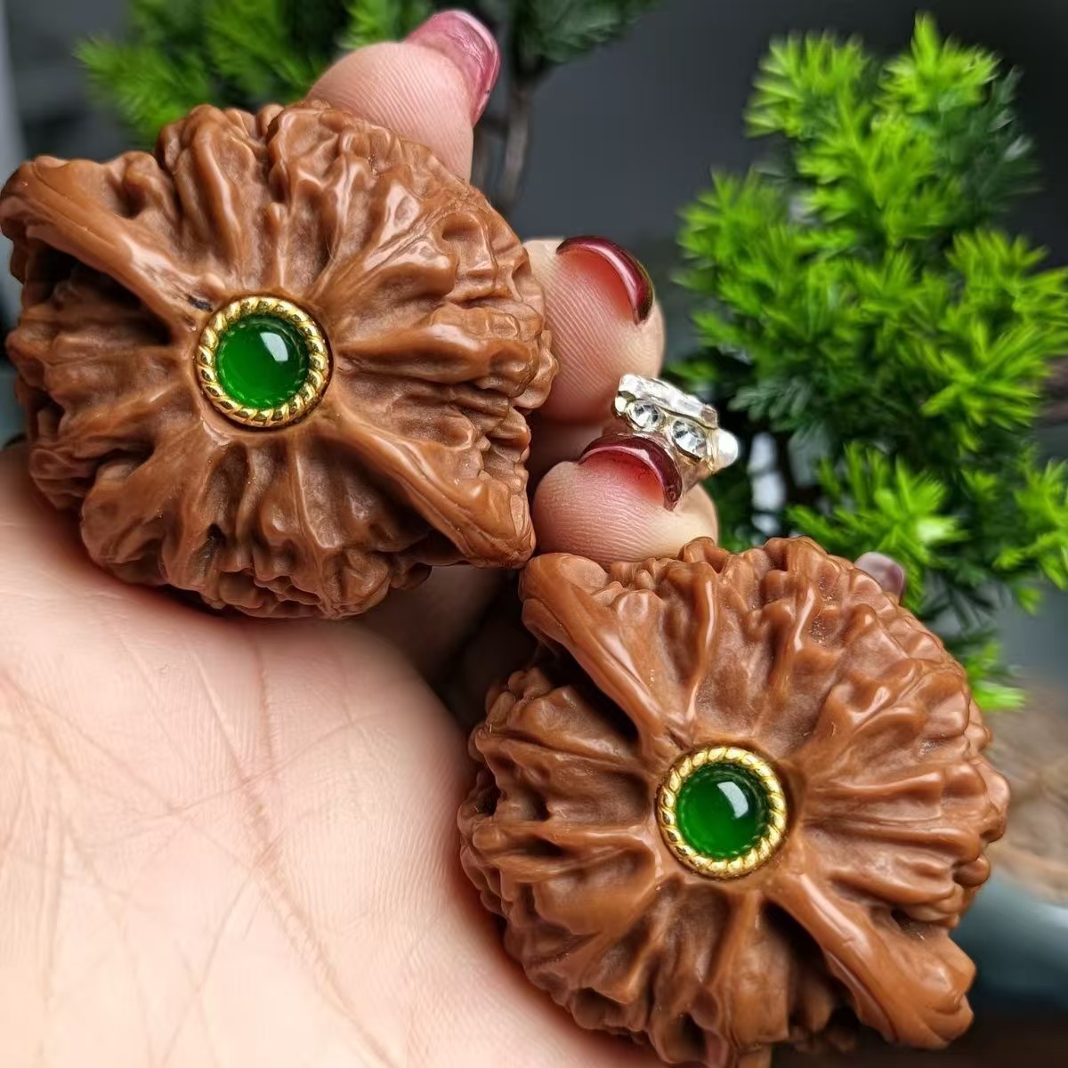 【直播间选货】文玩核桃宫灯官帽四座楼元宝帝王手把件