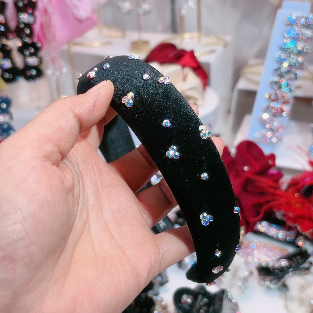 清***月布艺非金属黑色发箍