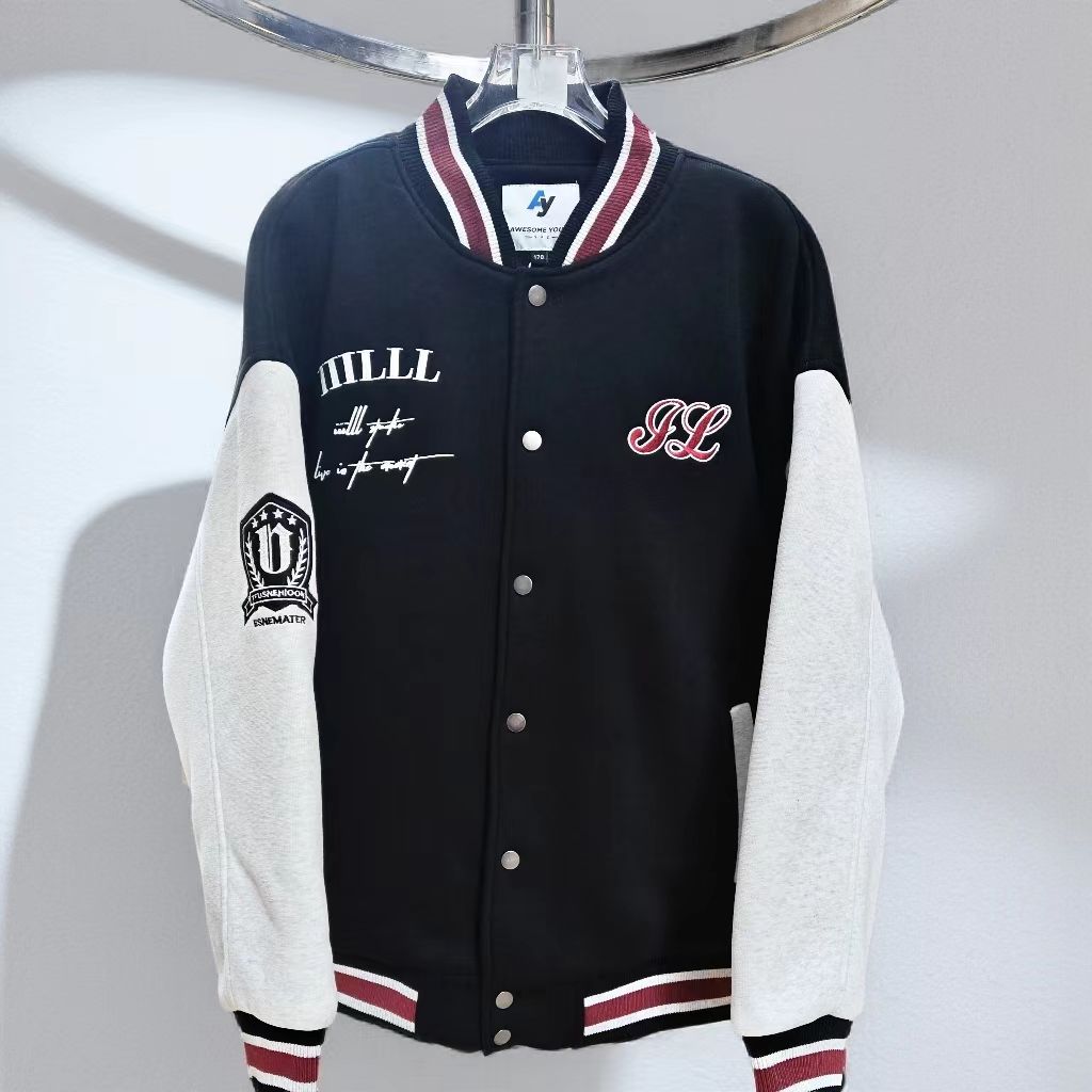 棒球服冬季加棉大童学生装上新休闲帅气美式宽松潮流青少年