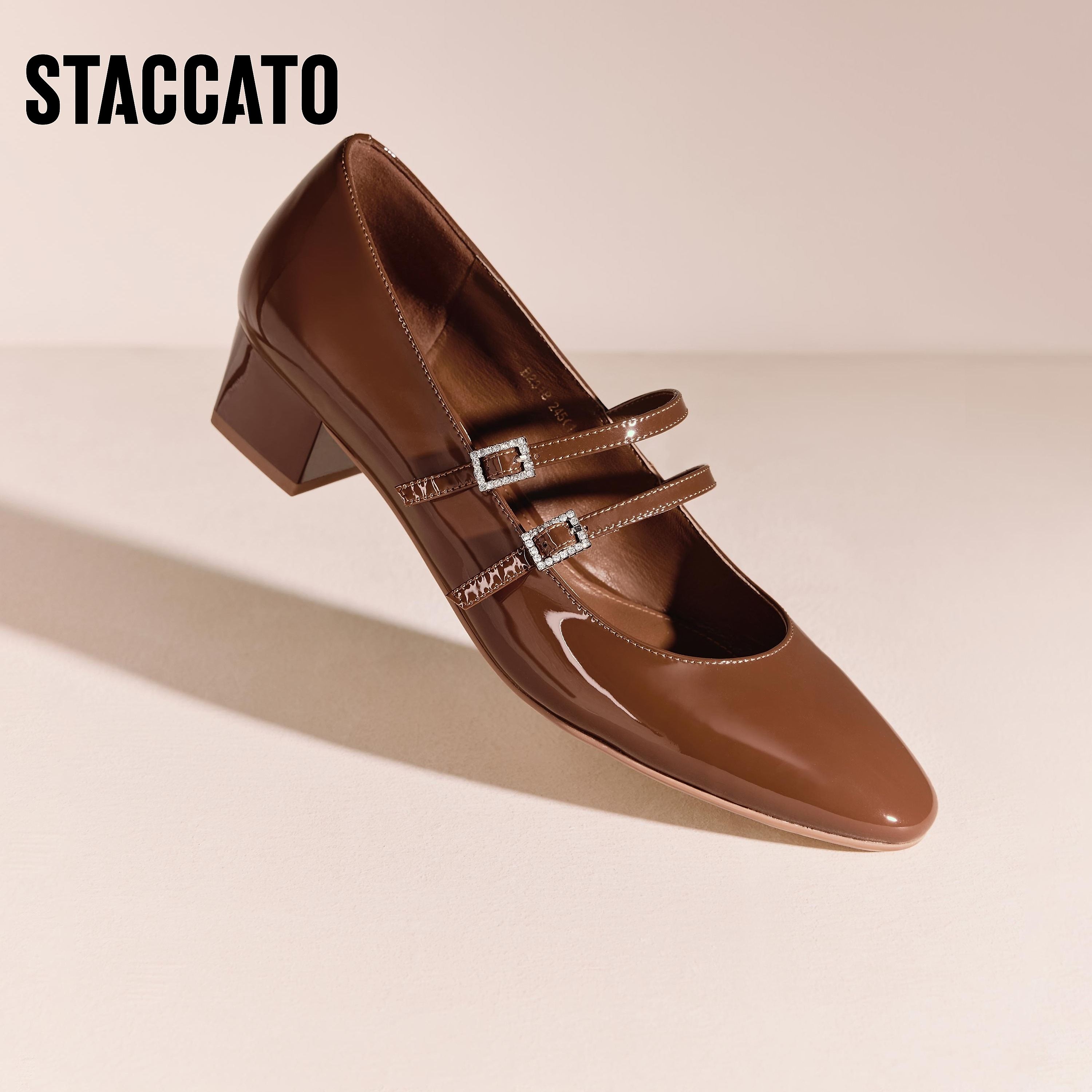 思加图2025秋季新款流光风法式优雅玛丽珍鞋浅口鞋单鞋女B2318CQ5