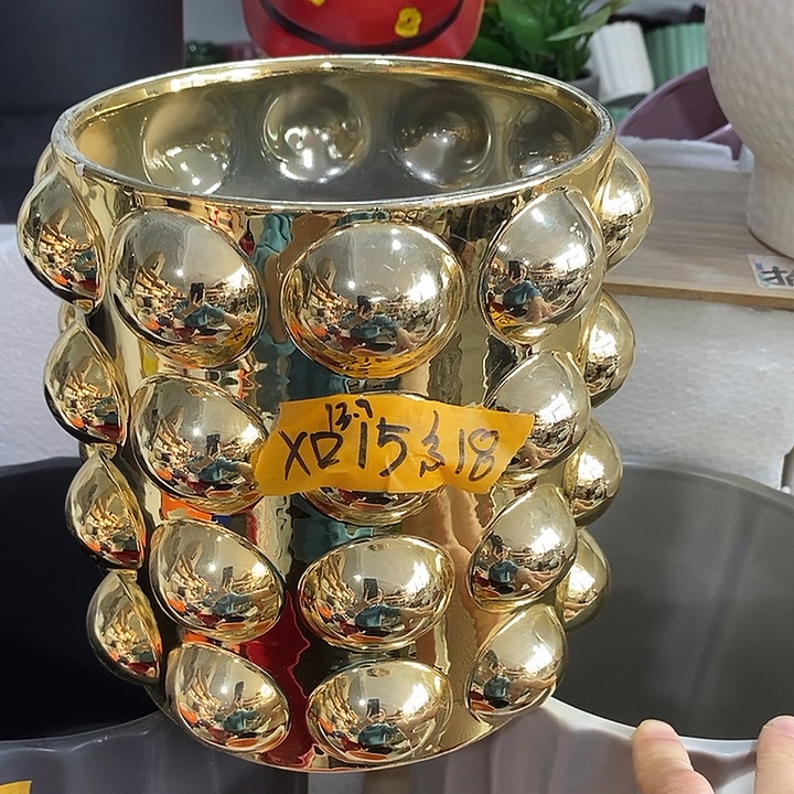 陶摆件陶瓷花盆有孔 瑕疵介意勿拍 