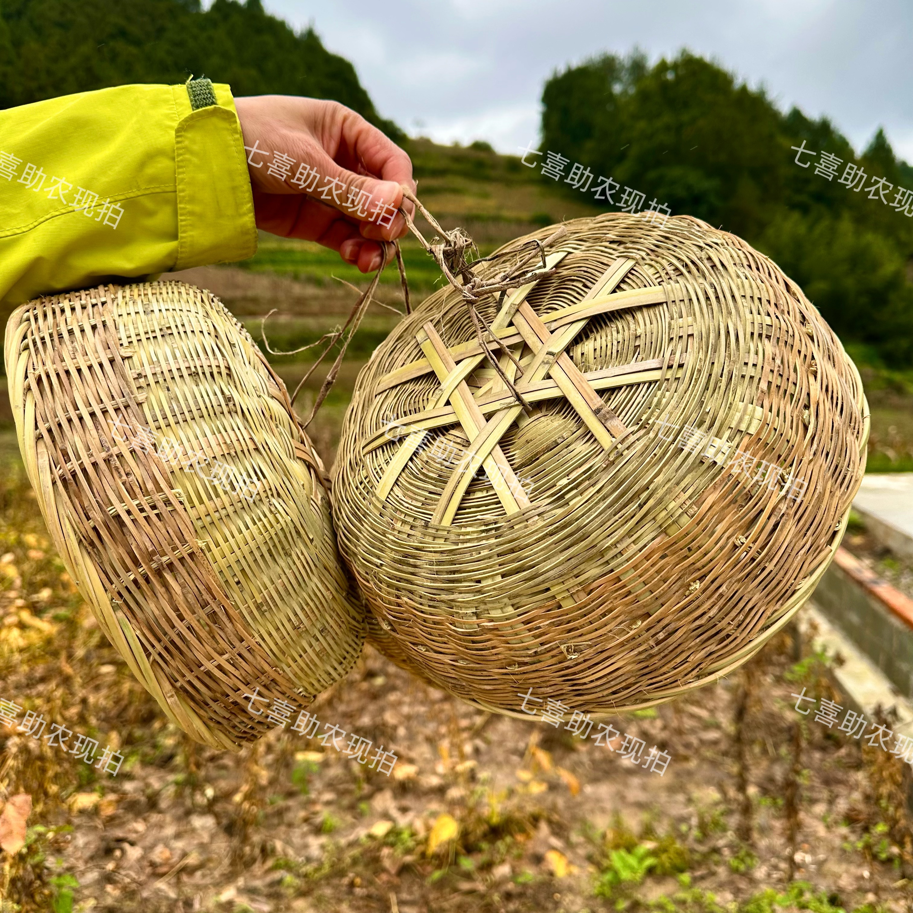 【现收纯手工编织竹篮】收纳