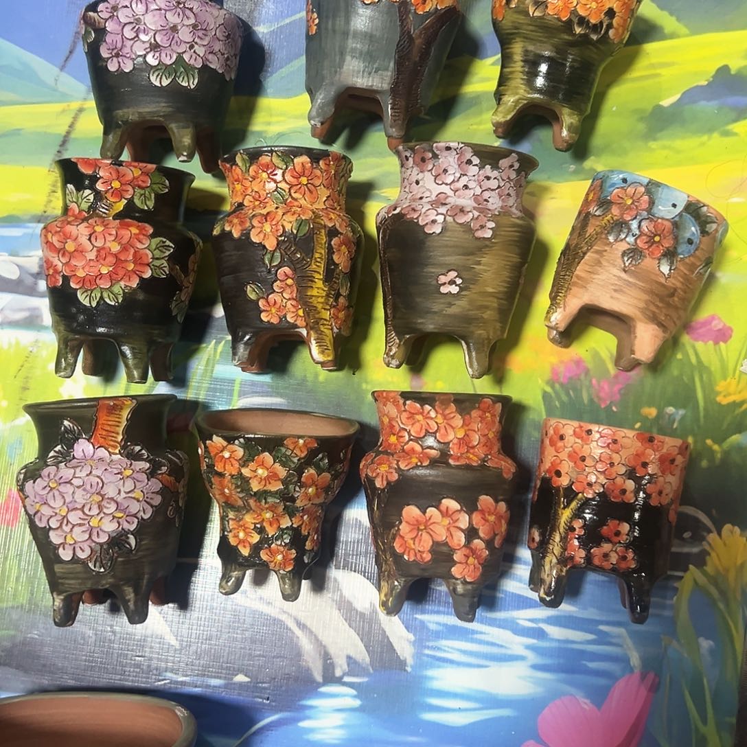 悄***学手绘陶瓷花盆美盆