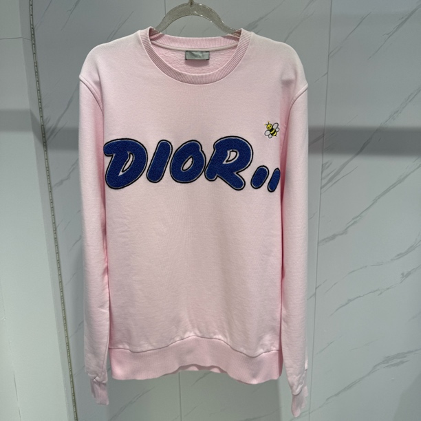 95新 DIOR/迪奥 KAWS 联名小蜜蜂刺绣粉色卫衣/XS码