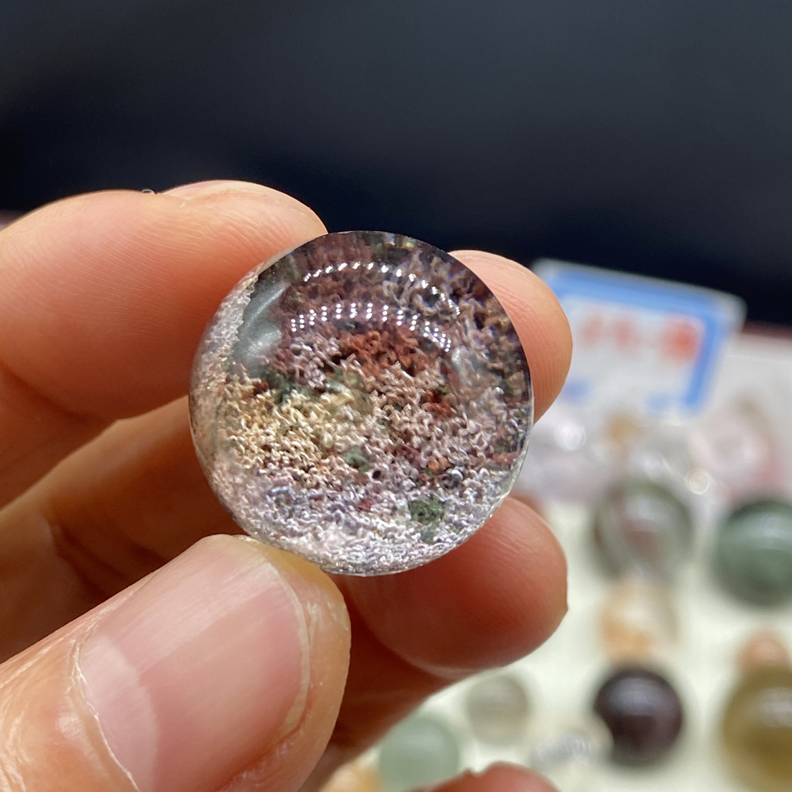 天然水晶四季幽灵圆珠21mm大颗粒散珠多宝配珠diy配饰