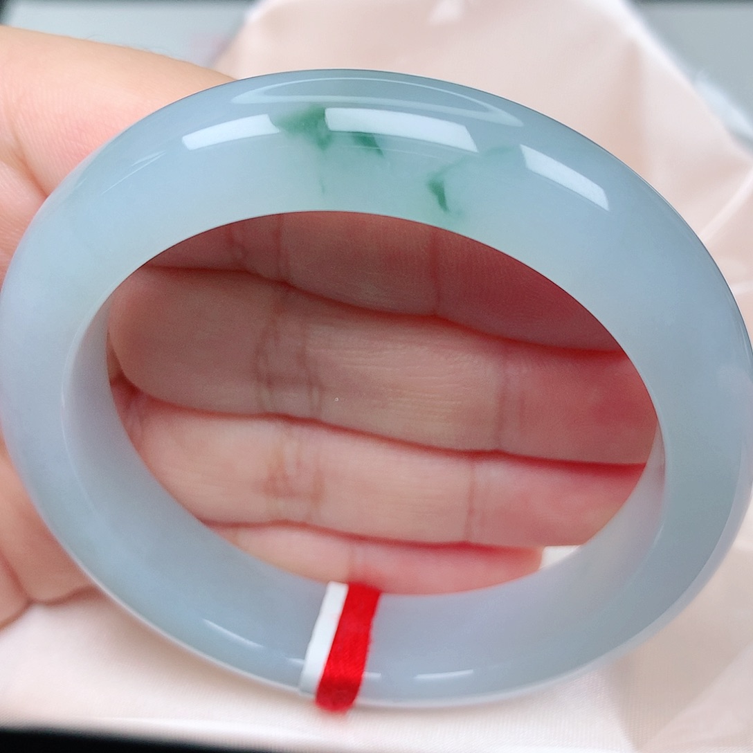 未镶嵌手镯翡翠27冰胶飘花