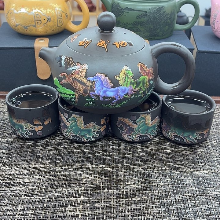 紫砂茶壶发发马到成功西施1壶4杯250的