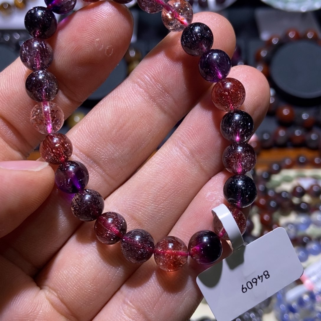 水晶手串未镶嵌黑加仑超七