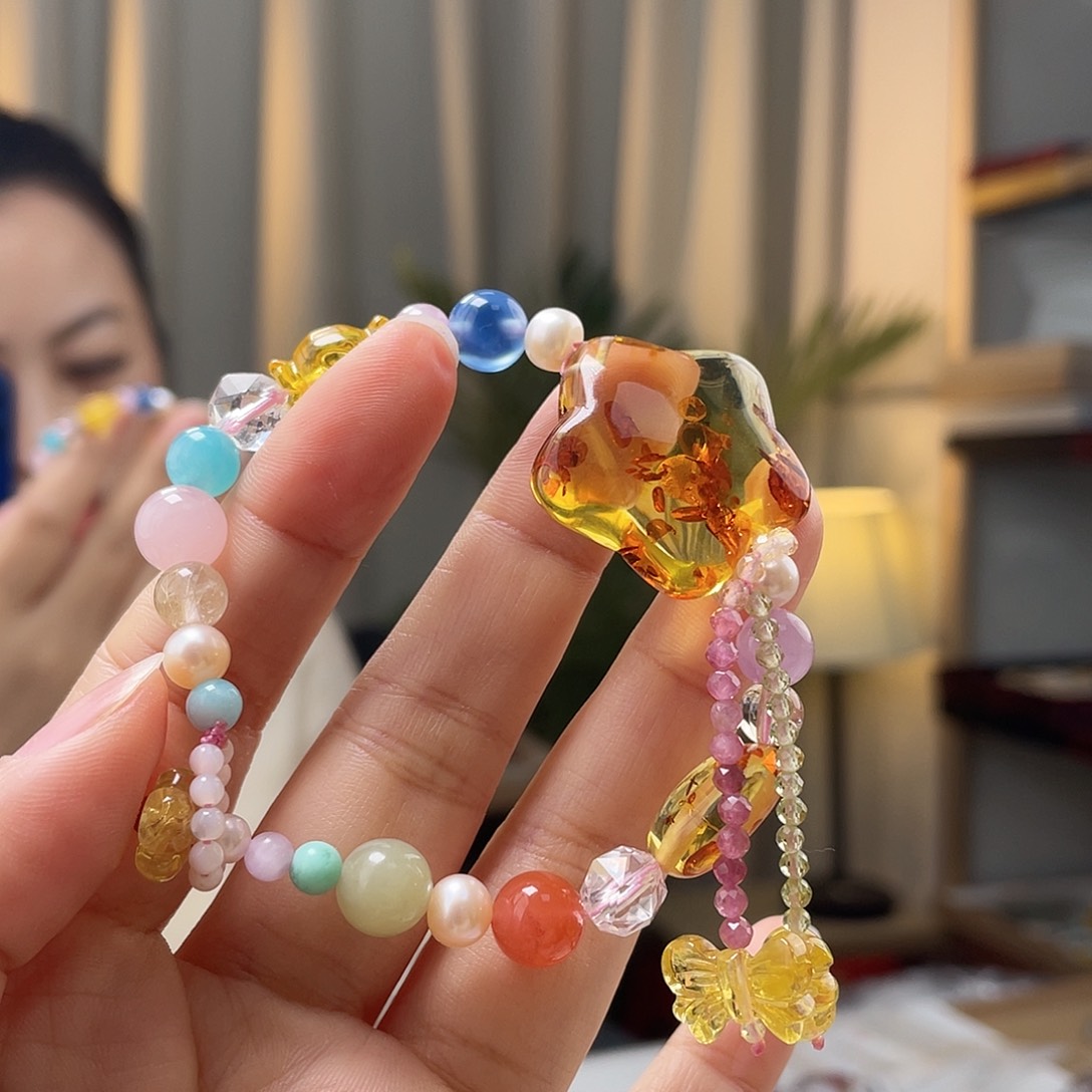 琥珀裸石未镶嵌琥珀手串