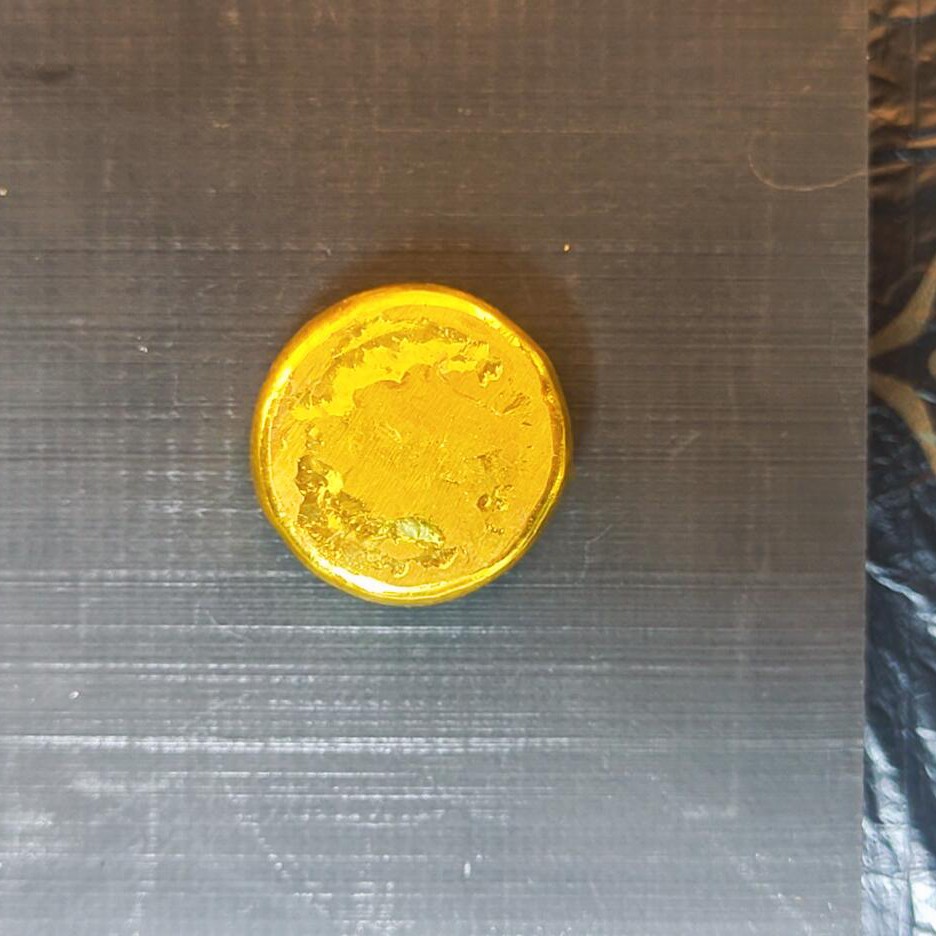 可溶可化可改款新款手工陶瓷精美小圆饼摆件黄色金色