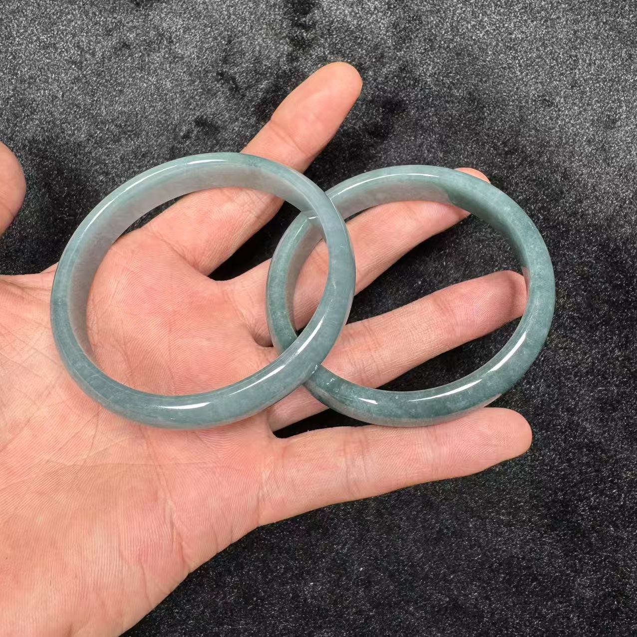 天然a货翡翠蓝水手镯—多样性发一