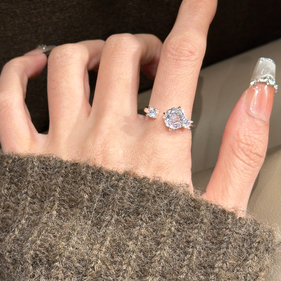 铜合金合成锆石戒指 CC11340 高定系列 开口戒指