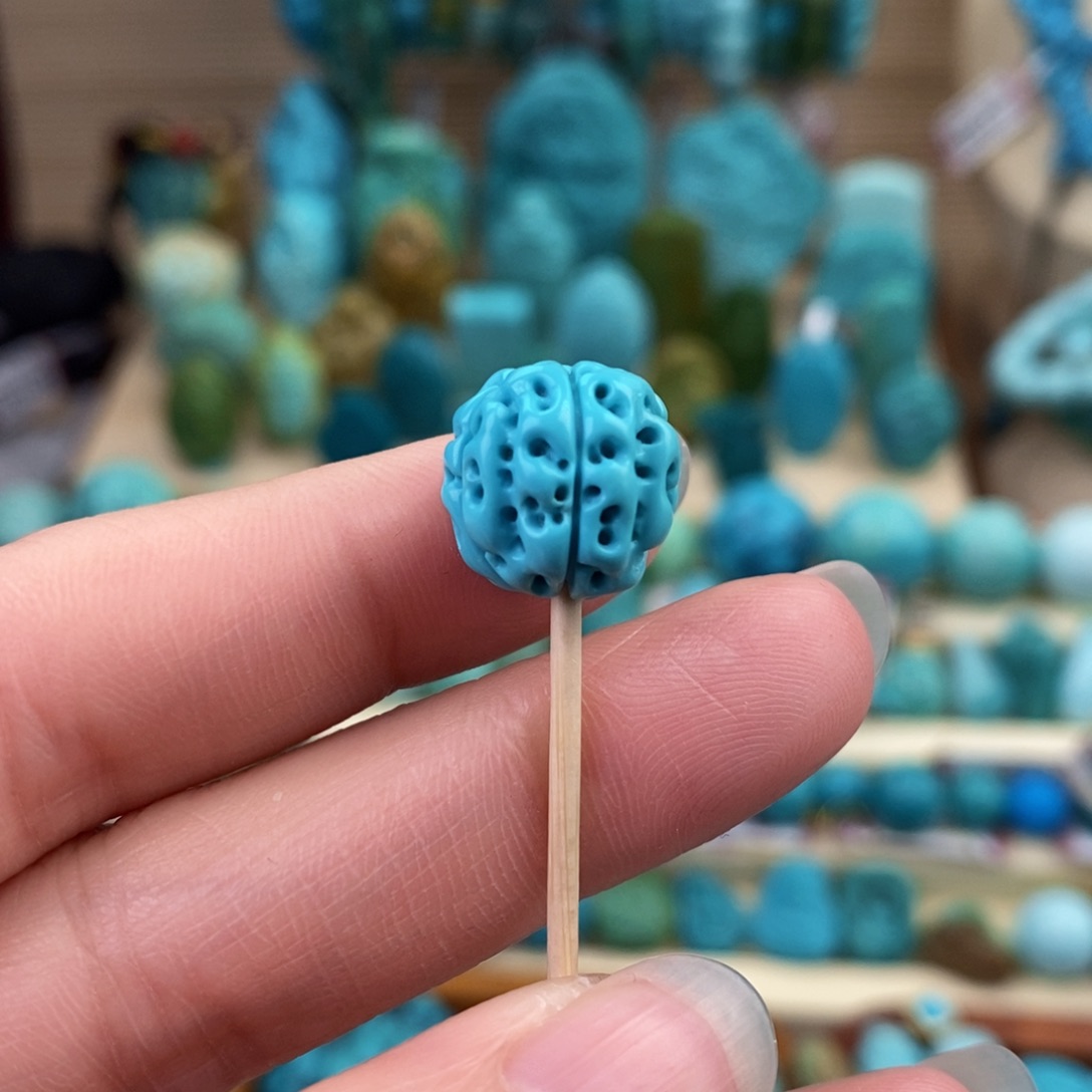 绿松石珠宝奇石未镶嵌12.5mm