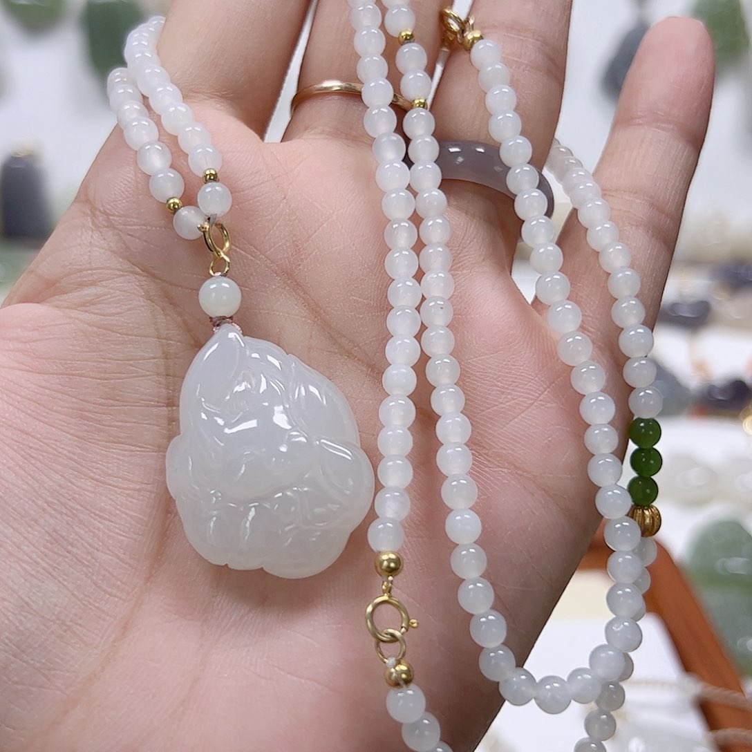 和田玉未镶嵌颈饰大*-