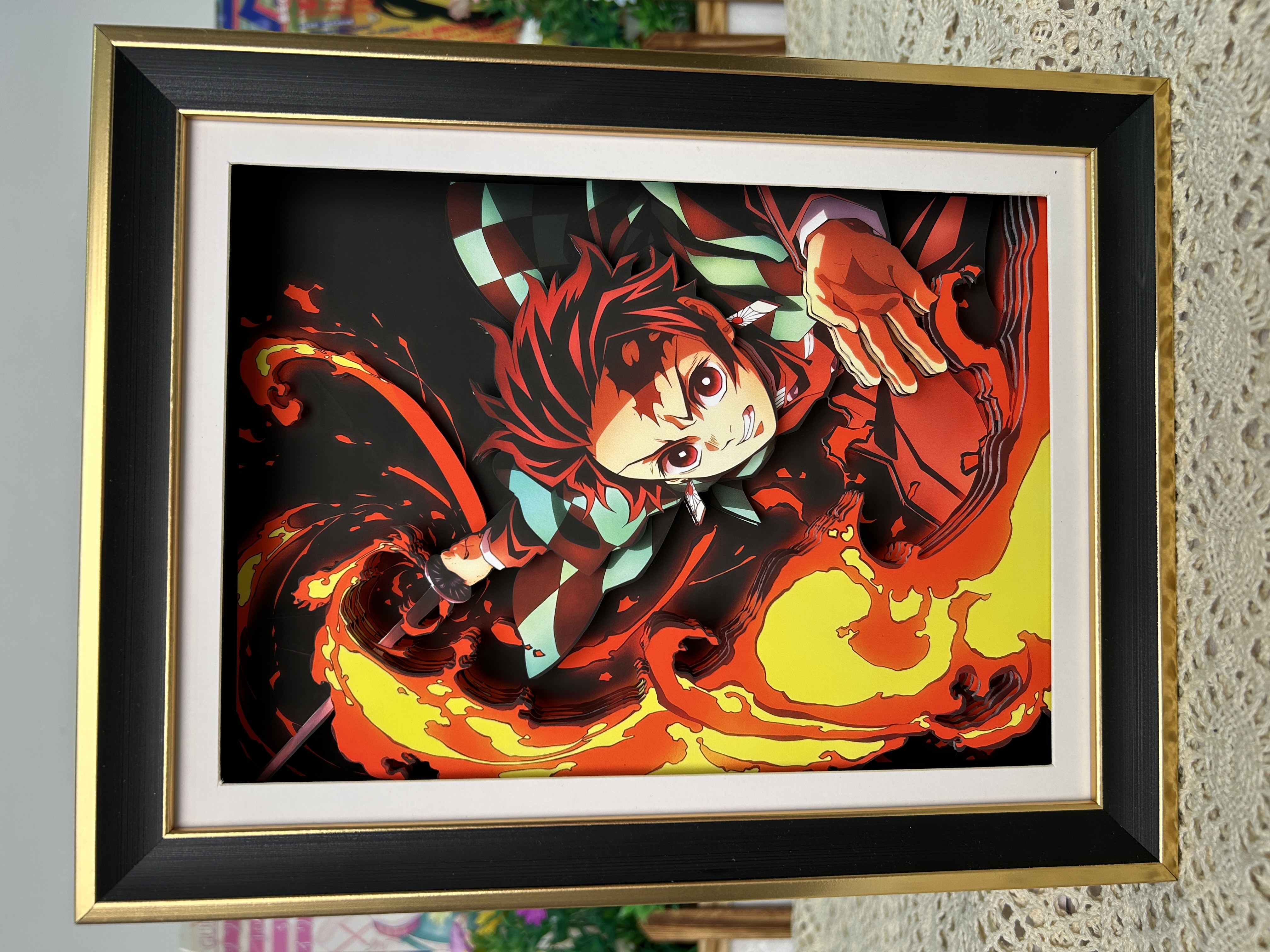 GMA83/49*38CM火之神斩击鬼灭之刃3D立体客厅卧室装饰画壁画