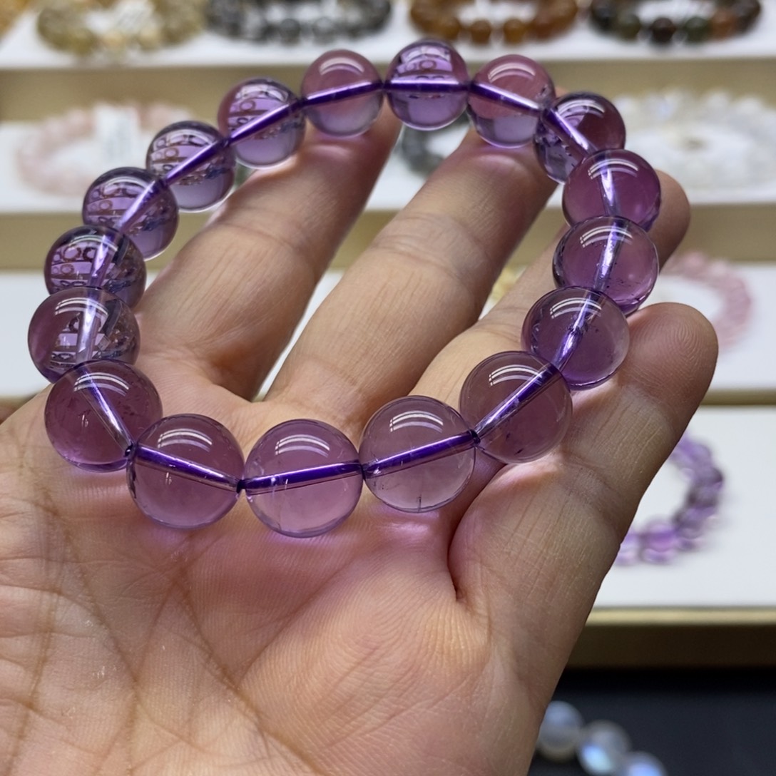 水晶手链未镶嵌巴西紫12m