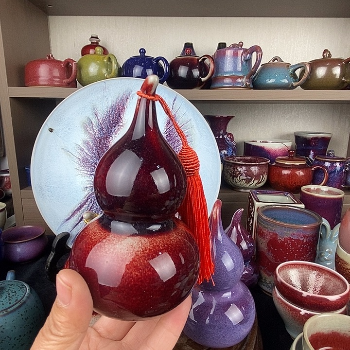 弍***吆茶盏中国神后钧瓷摆件