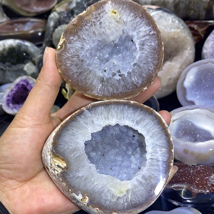 未镶嵌珠宝半成品水晶蓝景啵啵盆