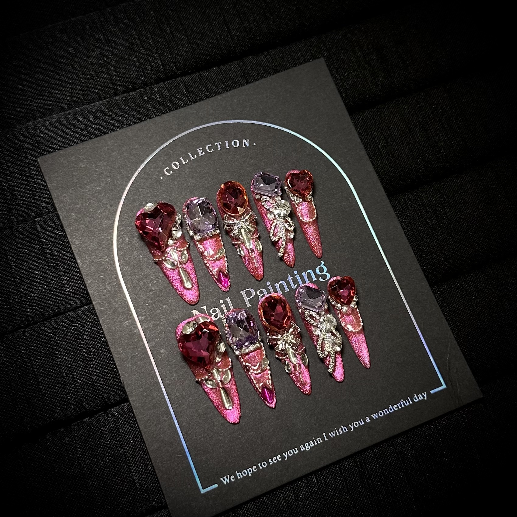 手工穿戴甲片高级感冬季新年枚红色猫眼美甲显白重工奢华假指甲贴