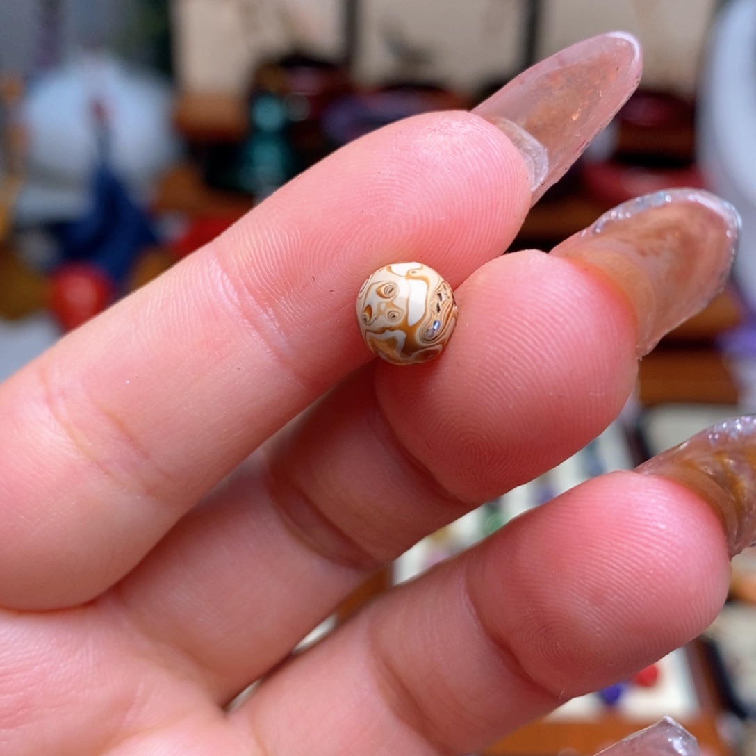 ?***坏大漆珠0.6犀皮纹精品单珠