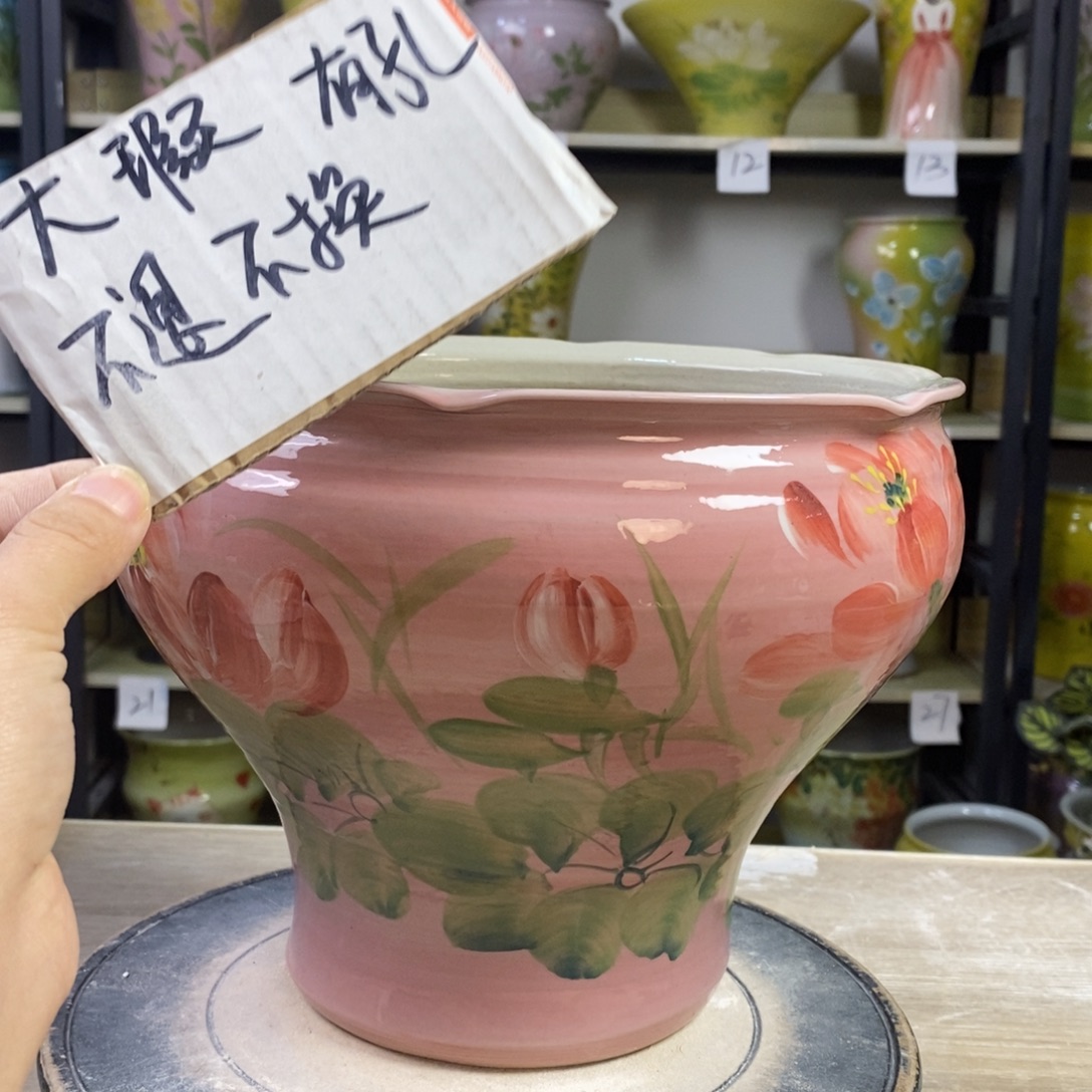 景德镇手工手绘陶瓷花盆