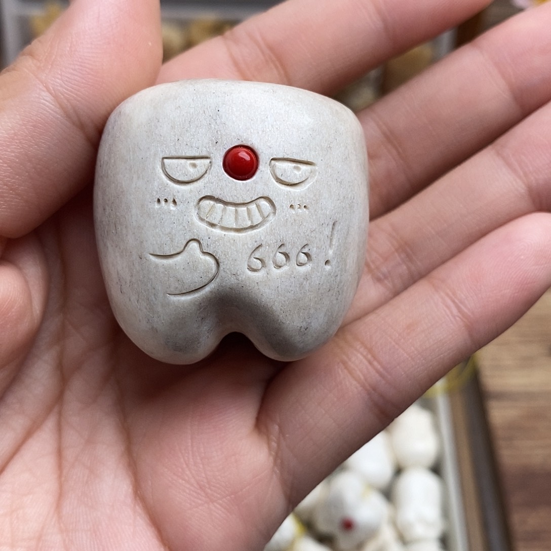 鹿骨把件c9大嘟嘟牙不退换