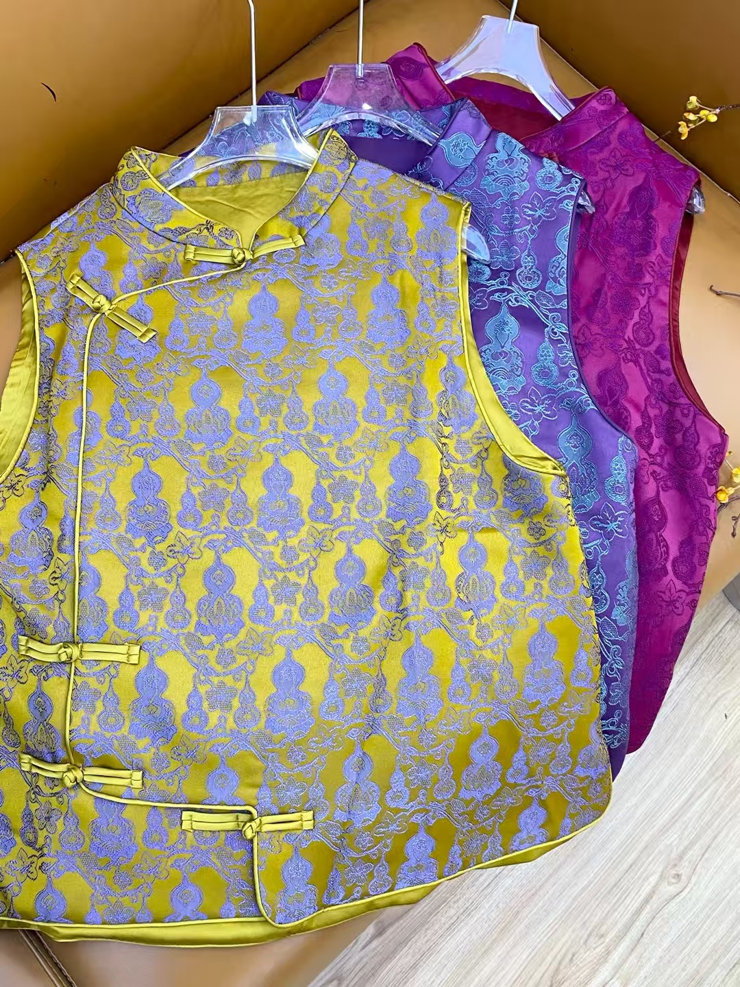 【多福多禄】新中式立领斜襟盘扣织锦重工提花