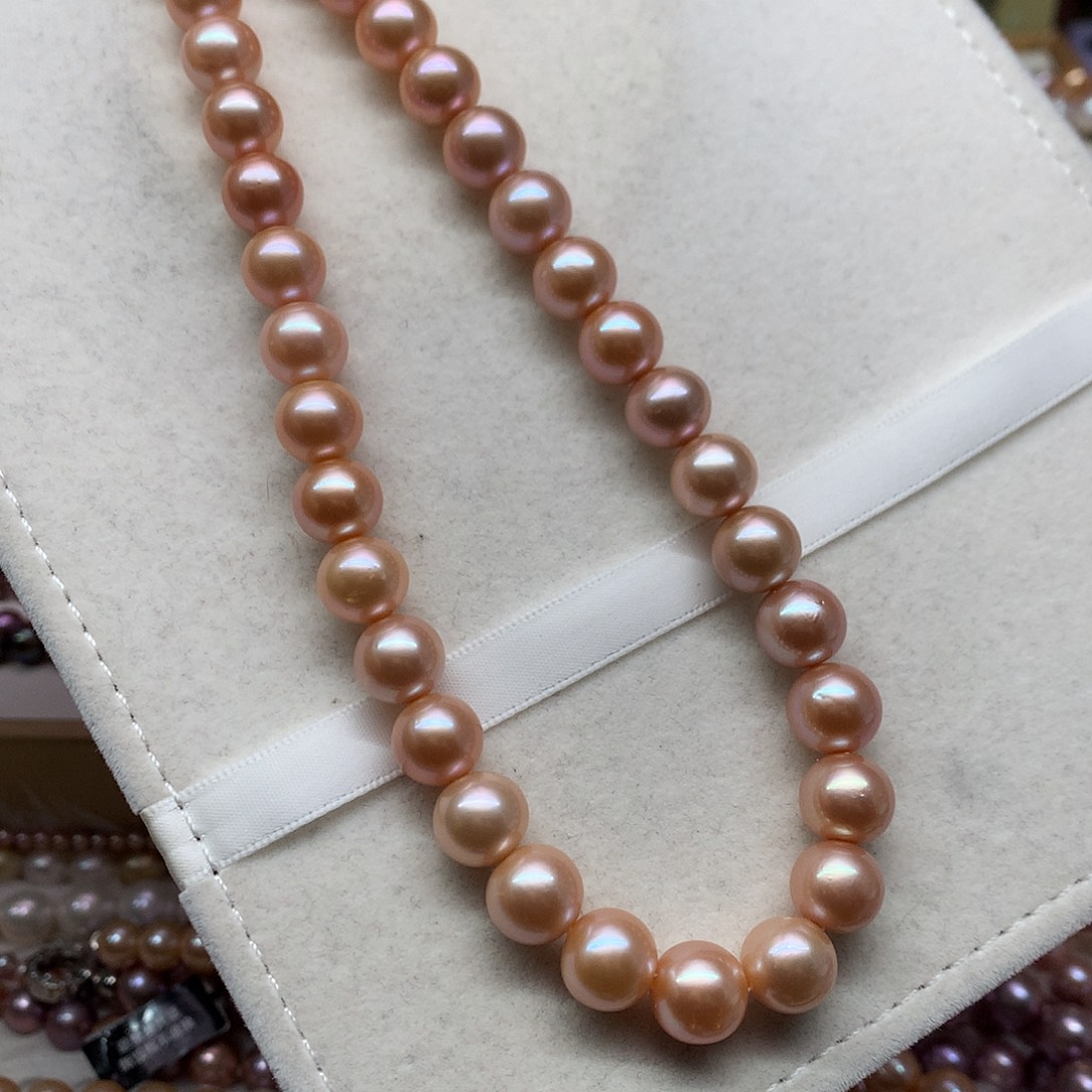 我***娜淡水珍珠合金颈饰