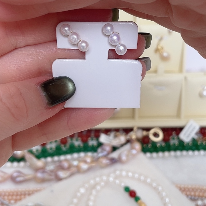 合金淡水珍珠耳饰新鞋金色平衡木