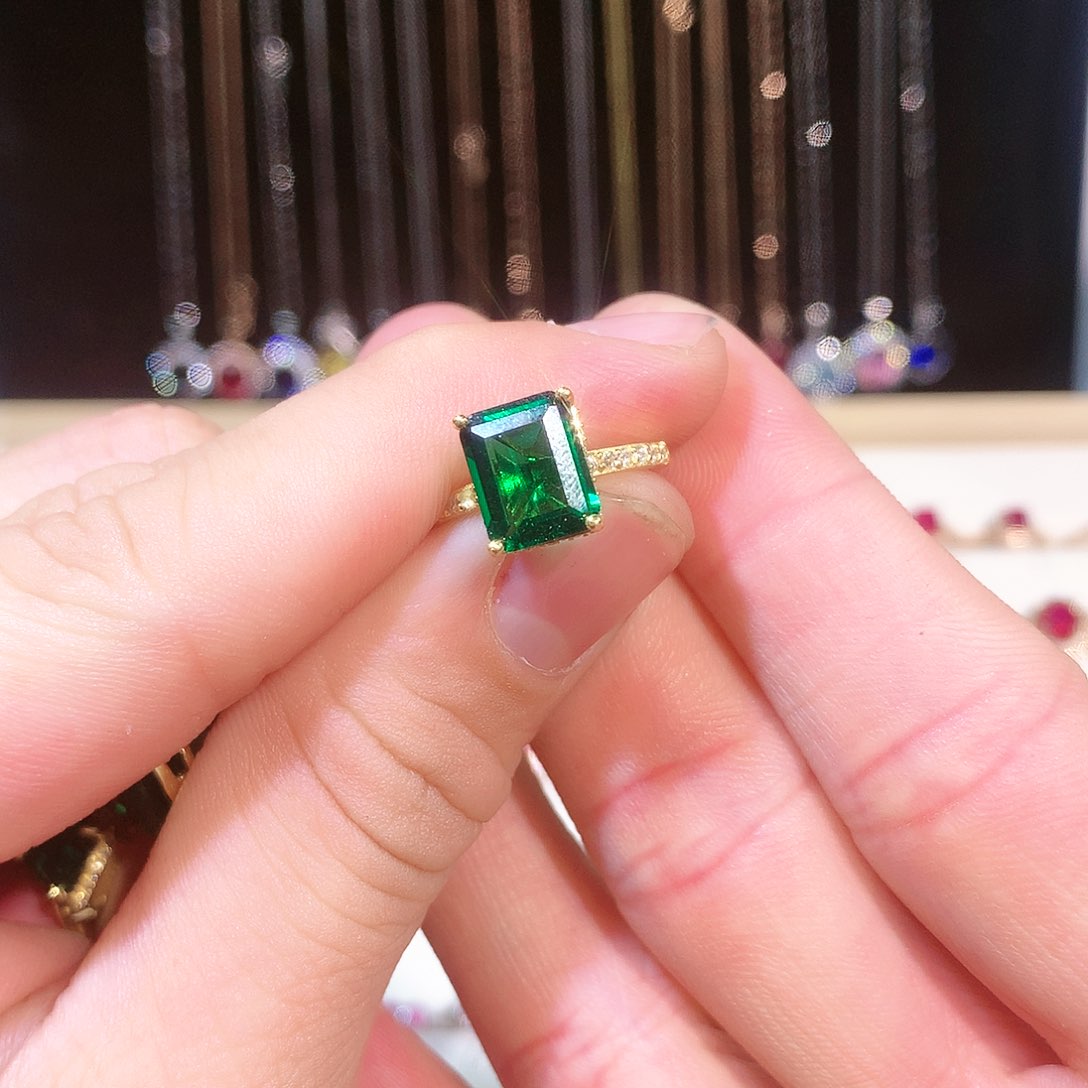 透辉石戒指银S925镶嵌