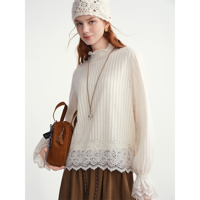 大码女装【温柔法式】打底衫微胖MM内搭遮肉针织上衣25DS84358