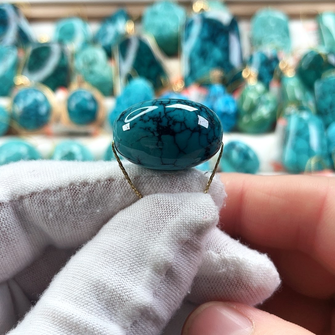 绿松石未镶嵌车挂直径14.6