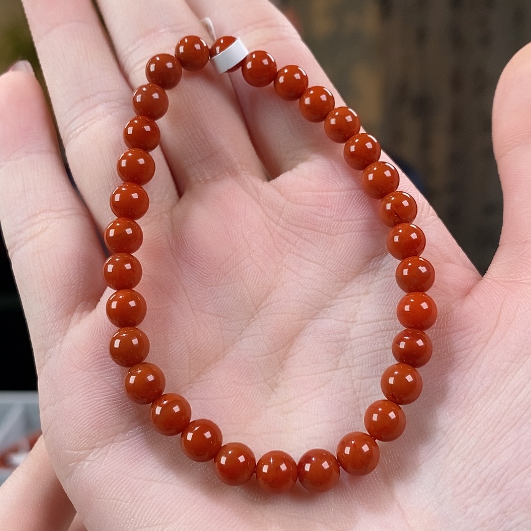 南红玛瑙未镶嵌手串原矿6mm