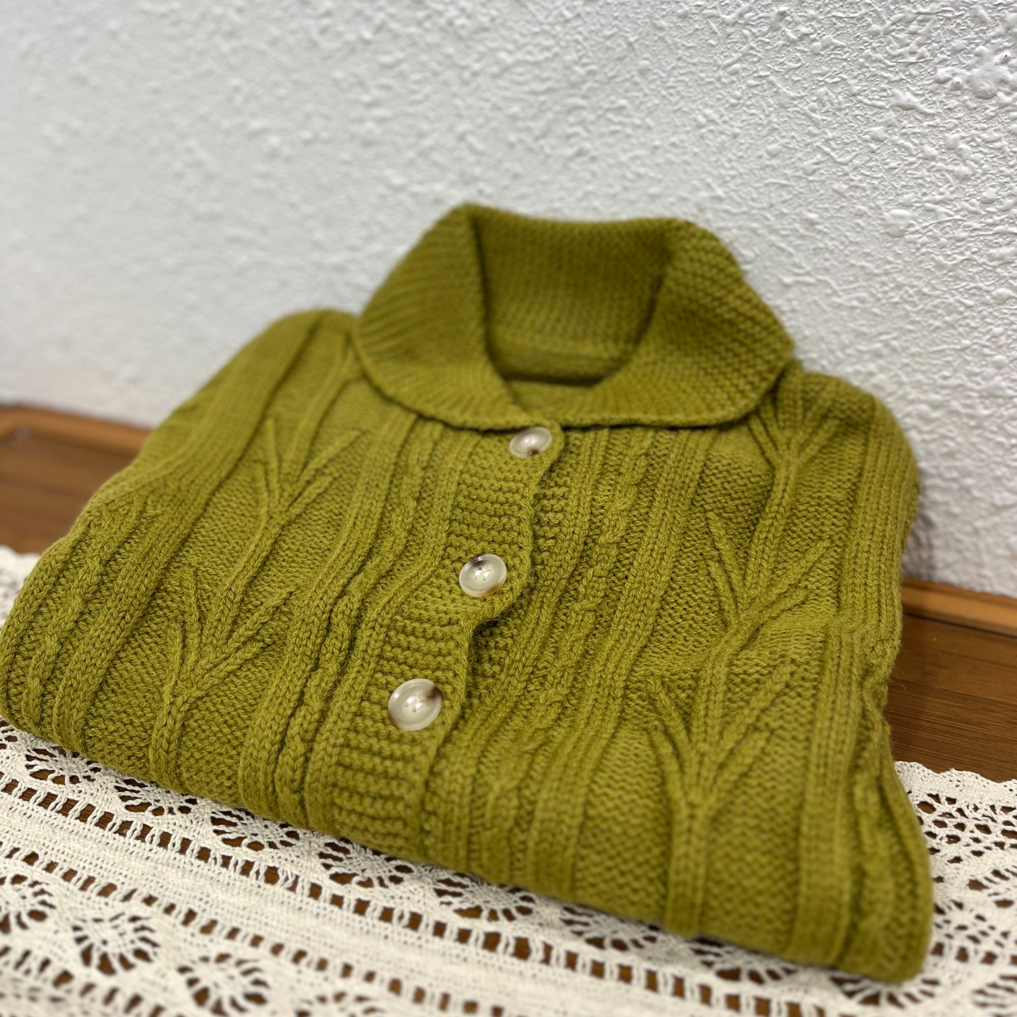 188012汐小瑶春季绿色毛衣开衫