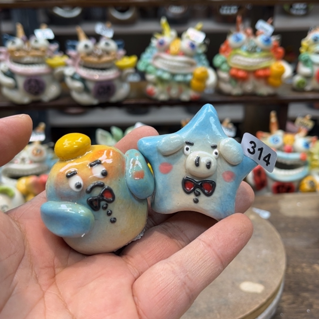 摆件纯手工陶瓷摆件尾货福利组合314
