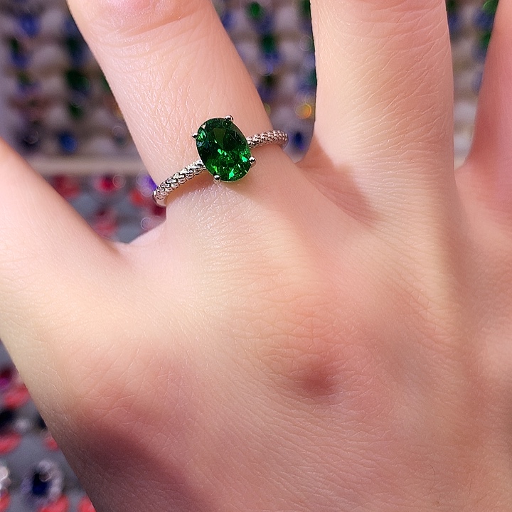 透辉石戒指银S925镶嵌