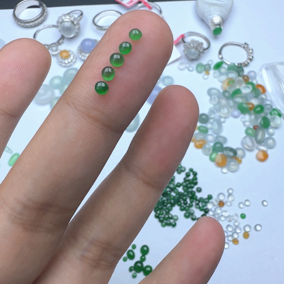 翡翠戒指未镶嵌蕾**丁缅甸天然翡翠