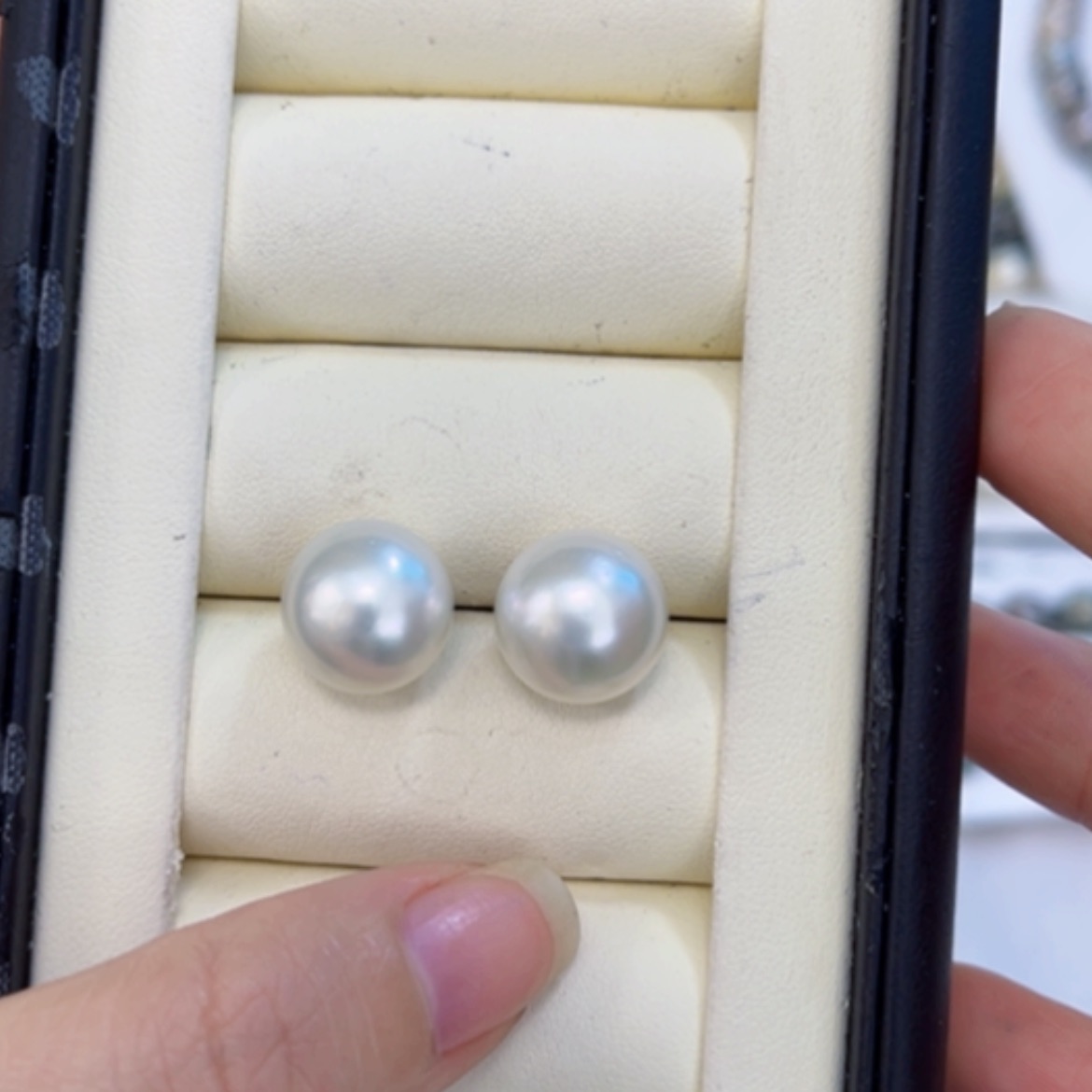 【闪购商品】海水珍珠耳饰未镶嵌13.2mm澳白