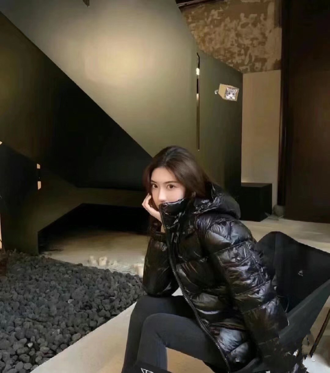 9655#欧货泡芙羽绒服女新款中长款连帽宽松白鹅绒保暖面包外套