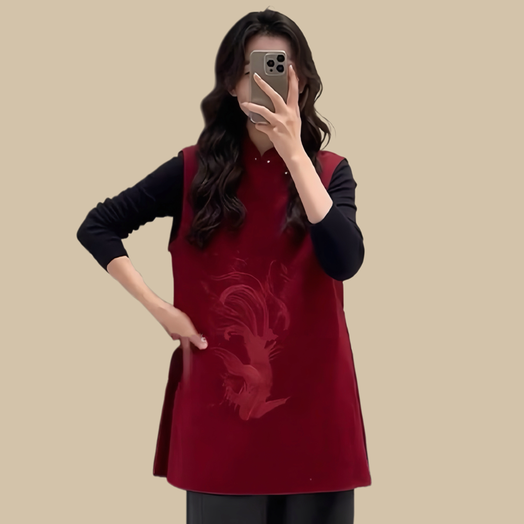 （梧凤之鸣）深圳南油大码定制新中式女装马甲5087