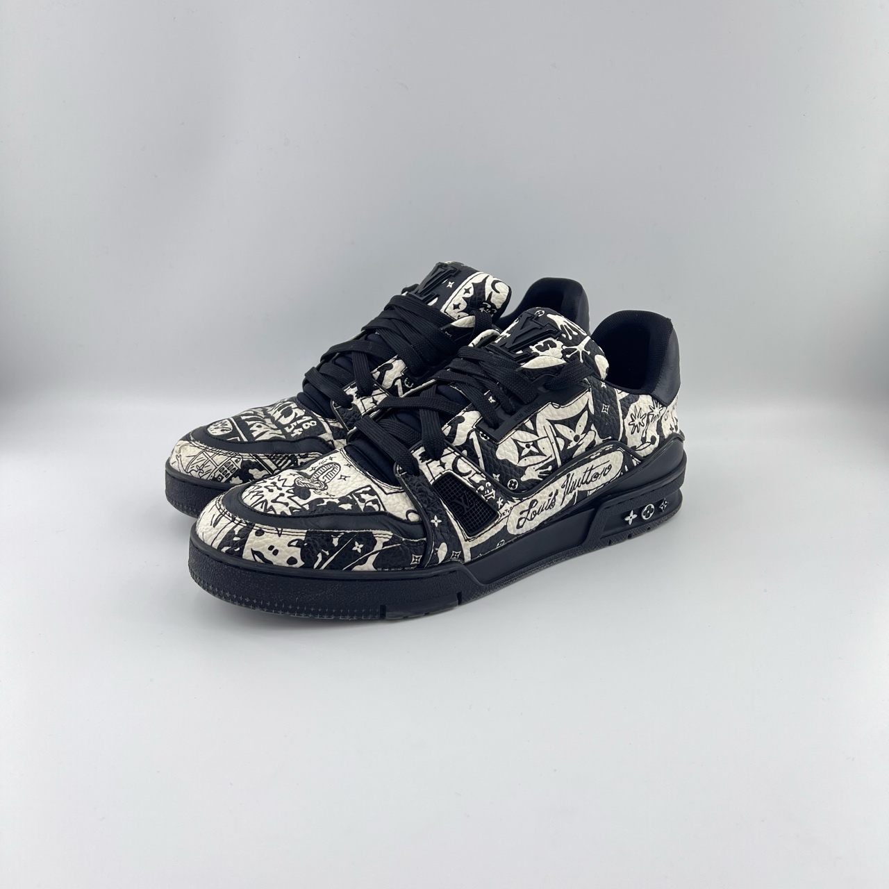 95新 LouisVuitton/路易威登 43.5码/Trainer涂鸦板鞋/11433251/