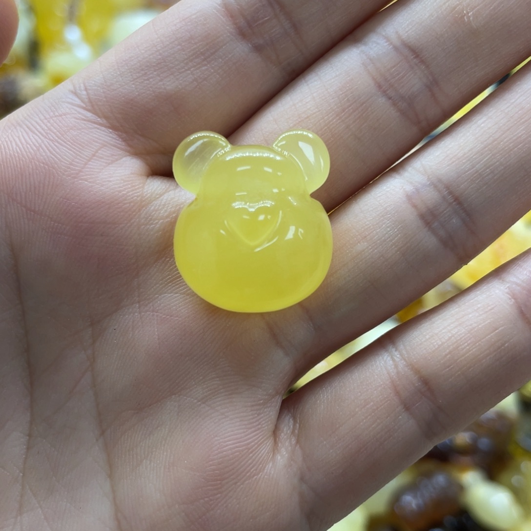 未镶嵌琥珀裸石天然琥珀熊头3克