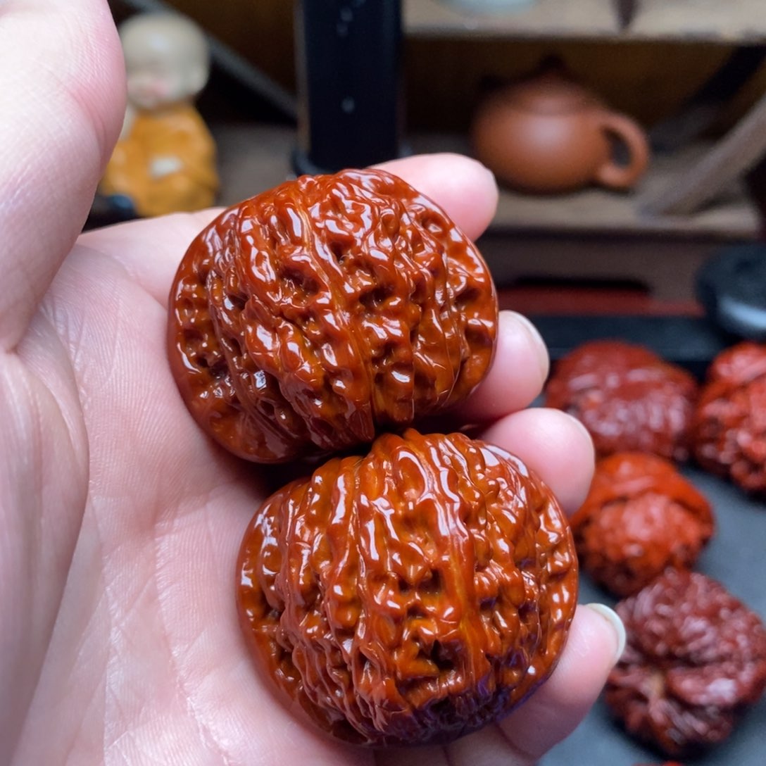 吊坠文玩核桃39四座楼修尖