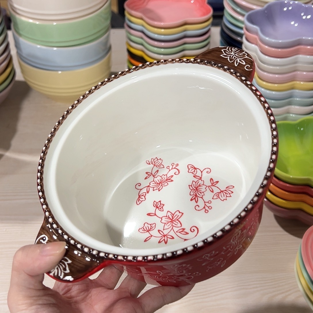 陶瓷 +++temp++双耳--不带盖-果 红色一个