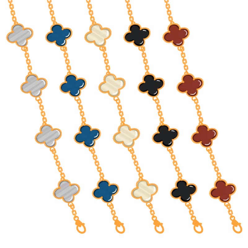 铜合金手链 四叶草五花手链时尚百搭轻奢气质经典简约