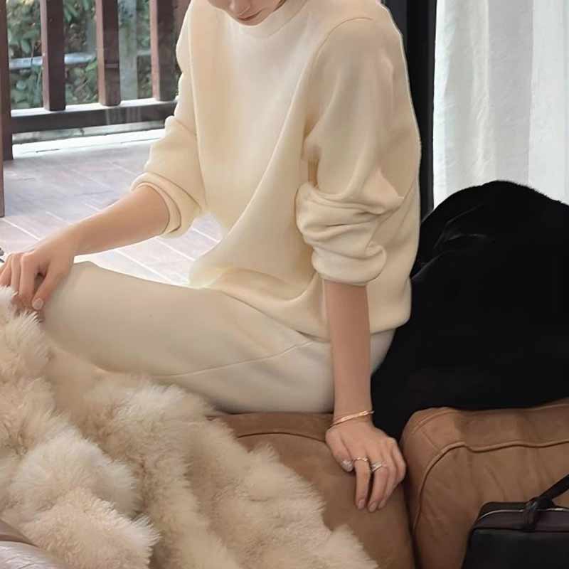 【长期主义】简约针织衫+针织裤套装2026秋冬新款老钱风氛围感套装